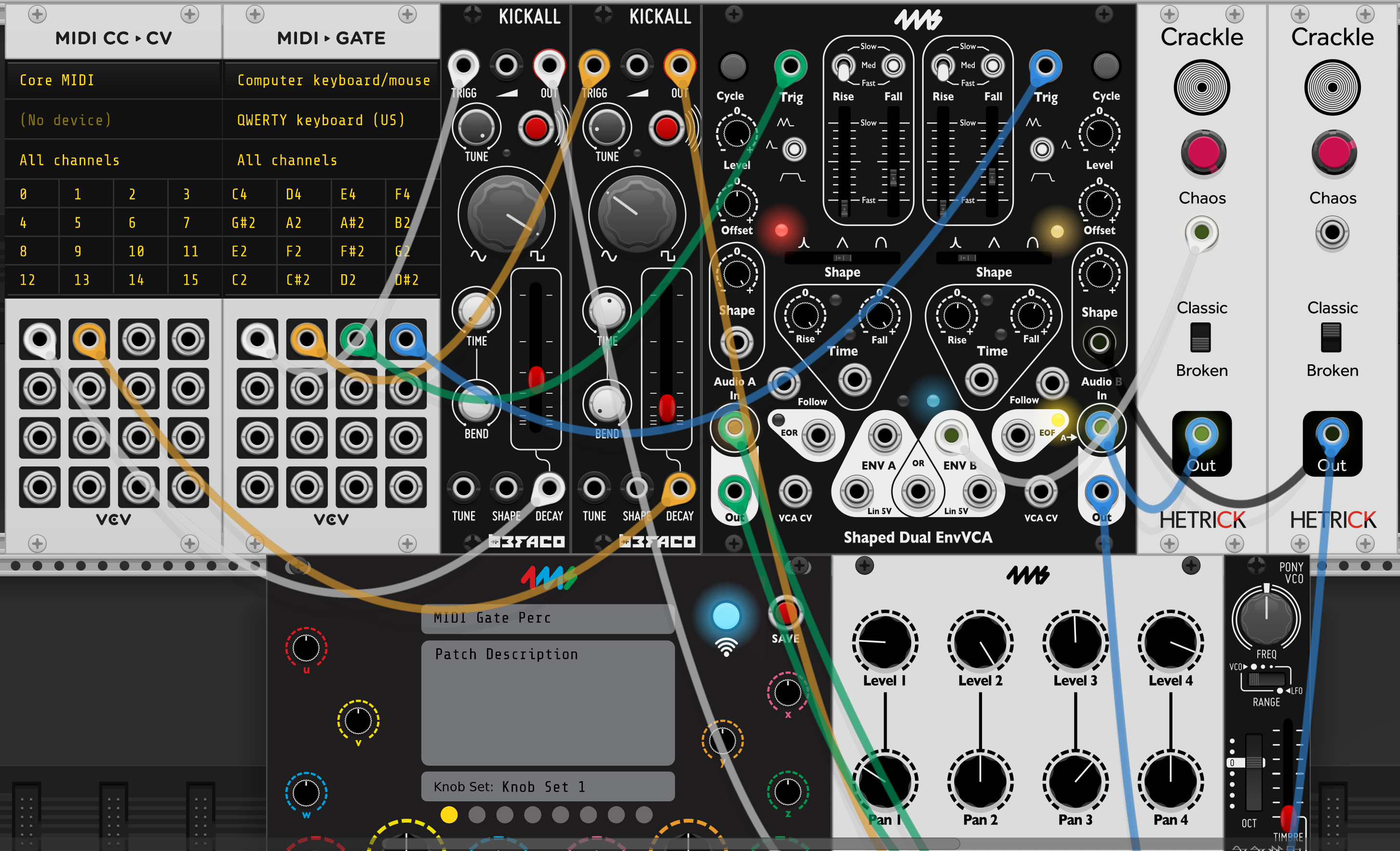 VCV MIDI ゲートマッピング